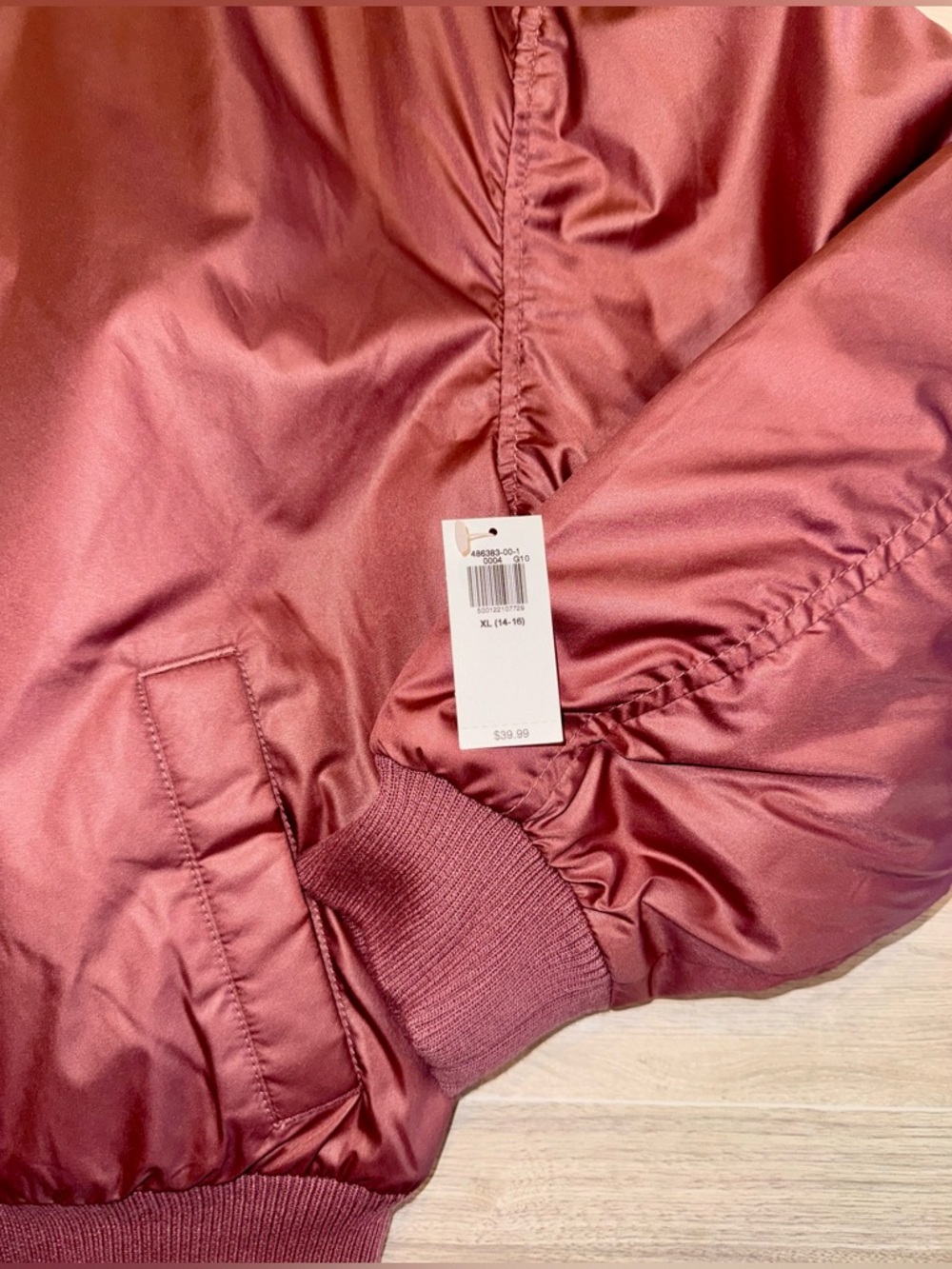 Girls Satin Bomber Jacket - Mauve - size XL (14-16) - ✽ SOLD OUT ONLINE ✽ - Picture 6 of 12
